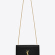 Saint Laurent Medium Kate Tassel Chain Bag Black Crocodile