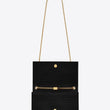 Saint Laurent Medium Kate Tassel Chain Bag Black Crocodile