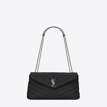 Saint Laurent LouLou Medium in Metelasse “Y” Leather Black