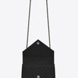 Saint Laurent Classic Medium College Monogram Black Silver-Toned