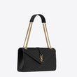 Saint Laurent Classic Medium College Monogram Blue Gold-Toned