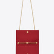 Saint Laurent Medium Kate Tassel Chain Bag Red Crocodile