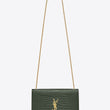 Saint Laurent Medium Kate Tassel Chain Bag Dark Green Crocodile