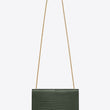 Saint Laurent Medium Kate Tassel Chain Bag Dark Green Crocodile