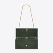 Saint Laurent Medium Kate Tassel Chain Bag Dark Green Crocodile