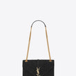 Saint Laurent Envelope Medium Bag Mix Matelassé Grain De Poudre Embossed leather Black Gold-Toned