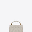 Saint Laurent Classic Medium College Monogram White Gold-Toned