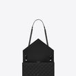 Saint Laurent Envelope Medium Bag Mix Matelassé Grain De Poudre Embossed leather Black Black-Toned