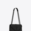 Saint Laurent Envelope Medium Bag Mix Matelassé Grain De Poudre Embossed leather Black Black-Toned
