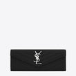 Saint Laurent Monogram Large Flap Wallet Black De Poudre
