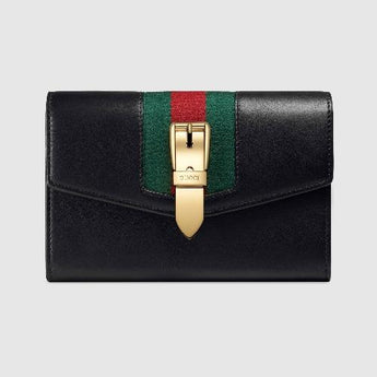Gucci Sylvie Leather Continental Wallet Black