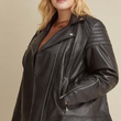 Plus Size Leather Moto Jacket