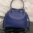 Prada Saffiano Leather Bucket Bag Blue