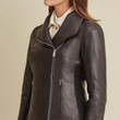 Knit Detail Leather Jacket
