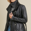 Victoria Belted Leather Jacket