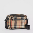 Burberry Vintage Check And Leather Crossbody Bag Archive Beige