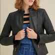 Caitlin Scuba Leather Jacket