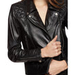 BLACK BIKER LEATHER JACKET