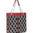 Gucci Rajah GG Tweed Large Tote Black & White