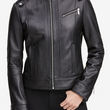 Stand Collar Leather Moto Jacket