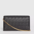 Burberry Small Quilted Monogram TB Envelope Clutch Black