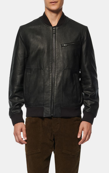 Lambskin Leather Bomber Jacket