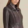 Convertible Collar Leather Jacket