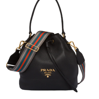 Prada Leather Bucket Bag Black