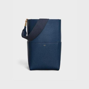 Celine Sangle Bucket Bag In Soft Grained Calfskin Deep Blue