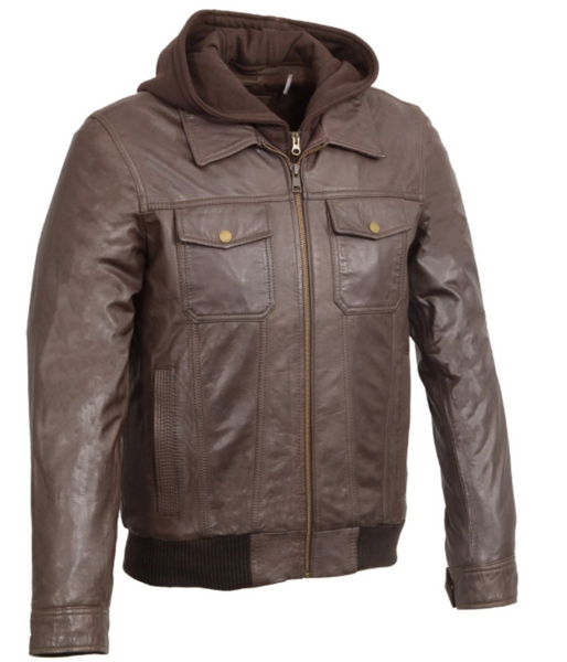 Zipper Front Leather  Jacket