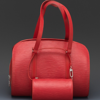 LV Soufflot Bag Black Epi Leather Red<