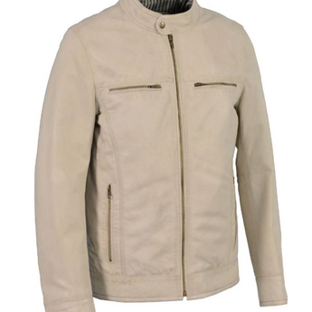 Leather Jacket with Front Zipper