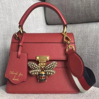 Gucci Queen Margaret Leather Bag Red