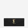 Saint Laurent Monogram Large Flap Wallet Black De Poudre