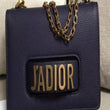 J’Adior Calfskin Flap Bag Dark Blue