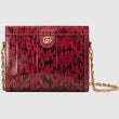 Gucci Ophidia Small Snakeskin Shoulder Bag Hibiscus Red