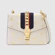 Gucci Sylvie Bee Star Small Shoulder Bag White