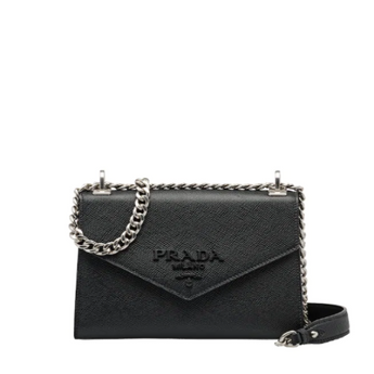 Prada Monochrome Saffiano Leather Bag Dark Grey