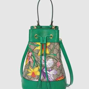 Gucci Ophidia GG Flora Small Bucket Bag Green