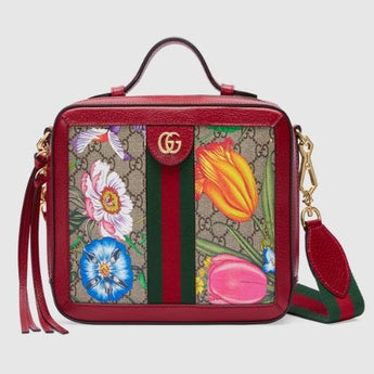 Gucci Ophidia GG Flora Small Shoulder Bag Red