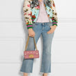 Gucci Padlock Shoulder Bag Pink With Pearls
