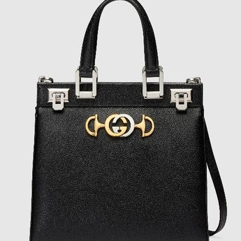 Gucci Zumi Grainy Leather Small Top Handle Bag Black