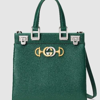 Gucci Zumi Grainy Leather Small Top Handle Bag Dark Green