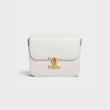 Celine Medium Triomphe Bag In Shiny Calfskin White