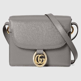 Gucci Small Leather Shoulder Bag Dusty Grey