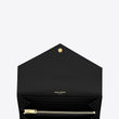 Saint Laurent Monogram Large Flap Wallet Black De Poudre