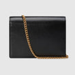 Gucci Leather Chain Card Case Wallet Gold/Black