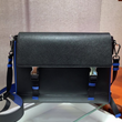 Prada Saffiano Leather Shoulder Bag Blue