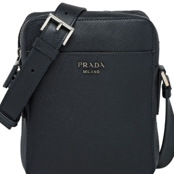 Prada Saffiano Leather Shoulder Bag Black