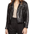 BLACK BIKER LEATHER JACKET